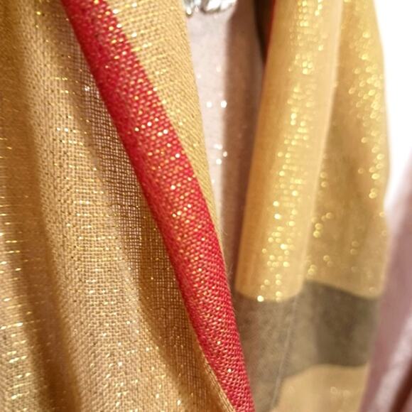 Nova Check SCARF 77x36 GOLD Sparkle Wrap Lightweight Luxury Preppy Sophisticated - Picture 8 of 10